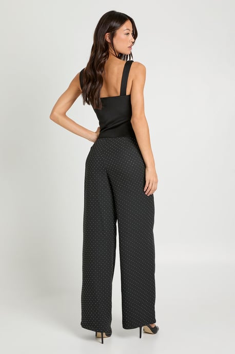 Tall Hotfix Diamante Chiffon Wide Leg Trousers - Image 3