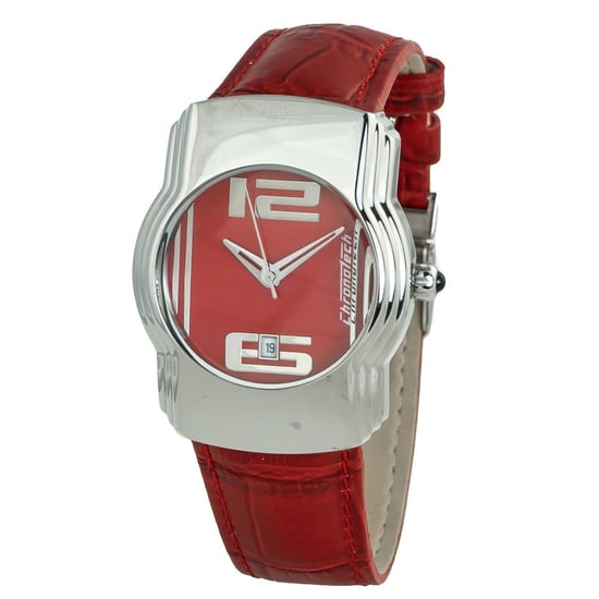 Chronotech Rode Leren Horloge - Image 1