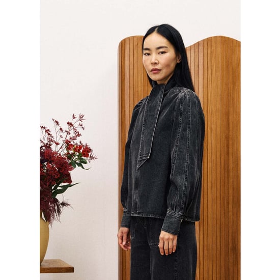 FRNCH Buds blouse knoopkraag denim - Image 4