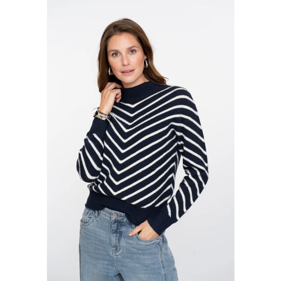 Geisha 54504-10 675 pull stripes turtleneck navy/offwhite - Image 1