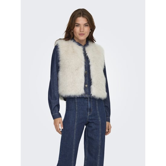 Jacqueline de Yong Jdyora faux fur waistcoat otw sie beige - Image 6