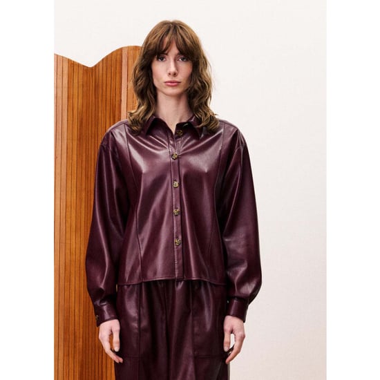 FRNCH Simone lakleren blouse bordeaux - Image 1