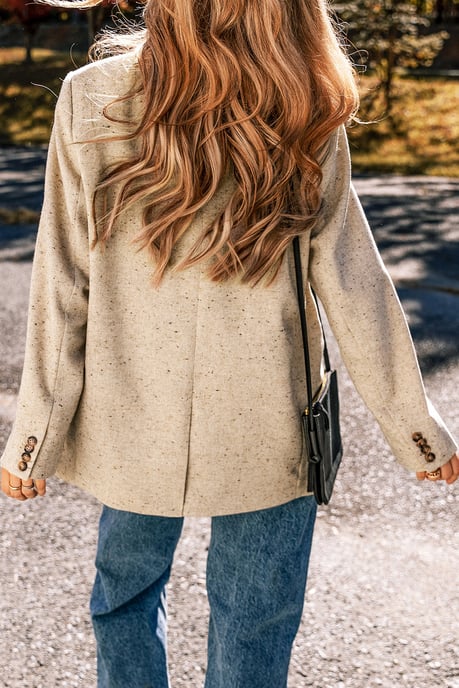 Long Sleeve Beige Blazer - Image 3