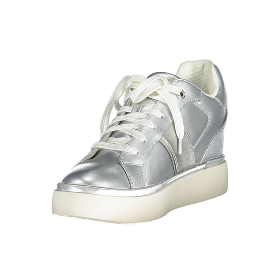 Zilveren Leren Lage Sneakers - Image 2