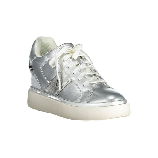 Zilveren Leren Lage Sneakers - Image 3