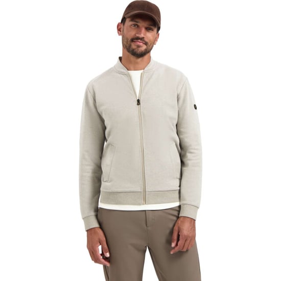 No Excess Sweater full zip college collar twi sand - Image 1