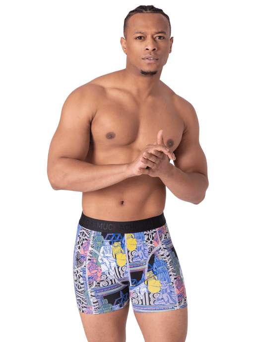 Muchachomalo Heren 2+2-pack boxershorts print/effen - Image 2