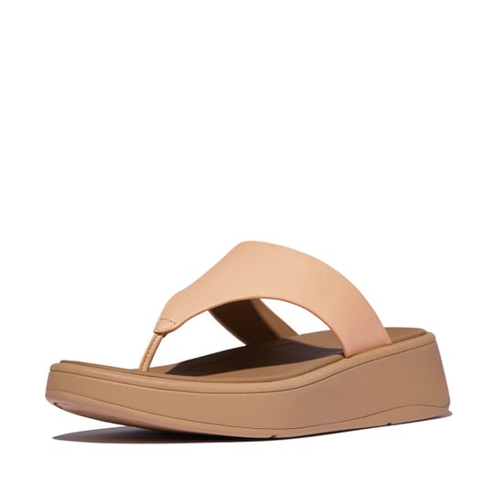 FitFlop F-mode leather flatform toe-post sandals - Image 1