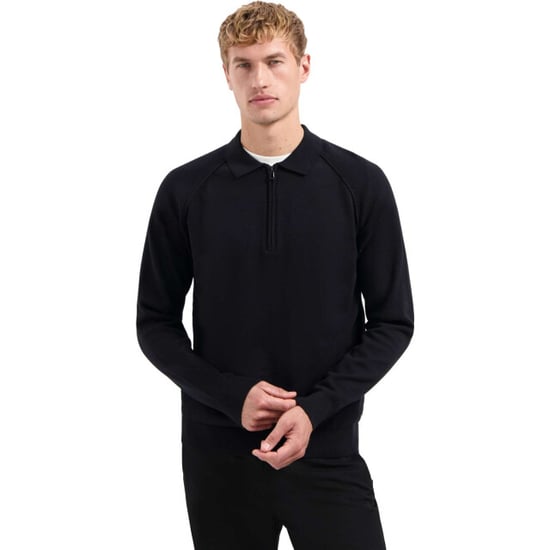 No Excess Pullover polo half zip solid black - Image 1