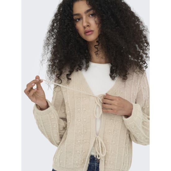 Jacqueline de Yong Jdysigrid life ls tie cardigan knt beige - Image 3