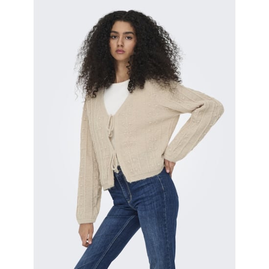 Jacqueline de Yong Jdysigrid life ls tie cardigan knt beige - Image 5