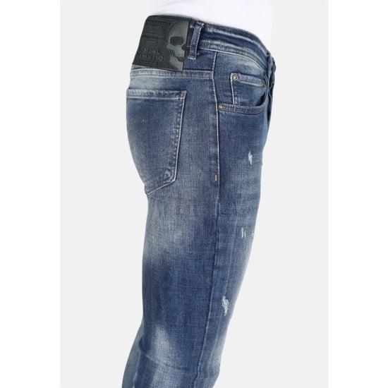 Mario Morato Stonewashed slim fit spijkerbroek met scheuren mm121 - Image 3