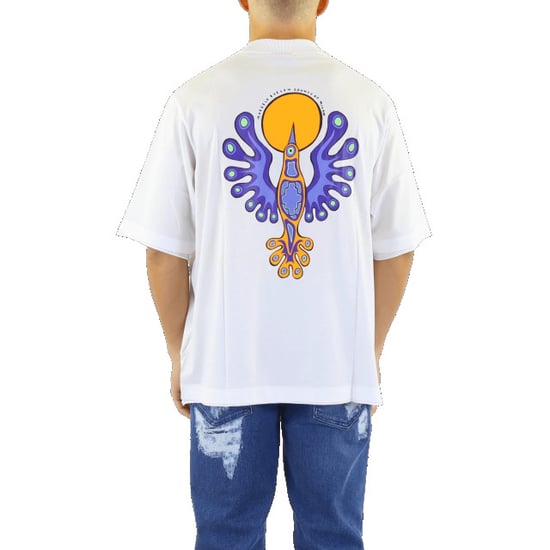 Marcelo Burlon Heren sunset bird dbl hem over tee - Image 4