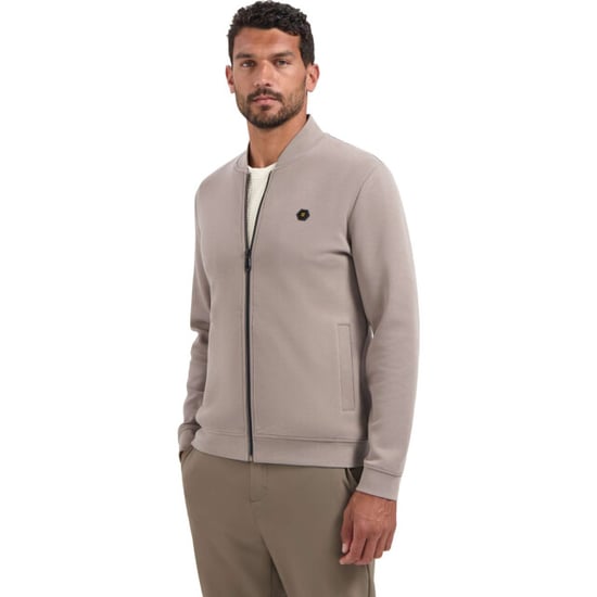 No Excess Sweater full zipper pique bomber clay - Image 4