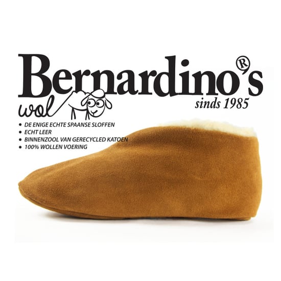 Bernardino Spaanse sloffen cognac 100% wol - Image 4