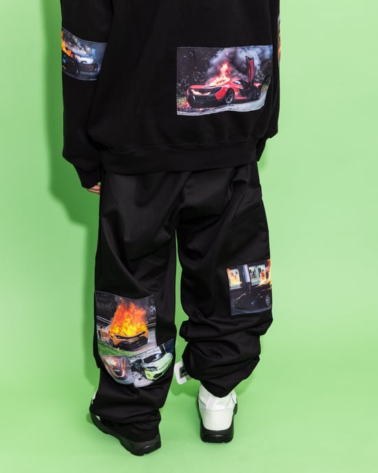 ASSC Unisex Burnout Work Pants in Black - Image 2