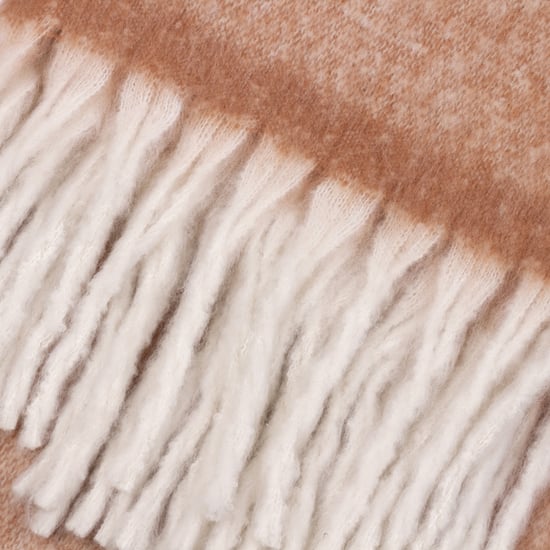 furn. Cozy Woven Tasselled Throw, Rust - Image 3