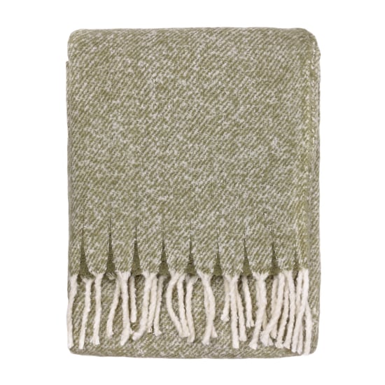 Wylder Isla Woven Tasselled Throw, Green - Image 1