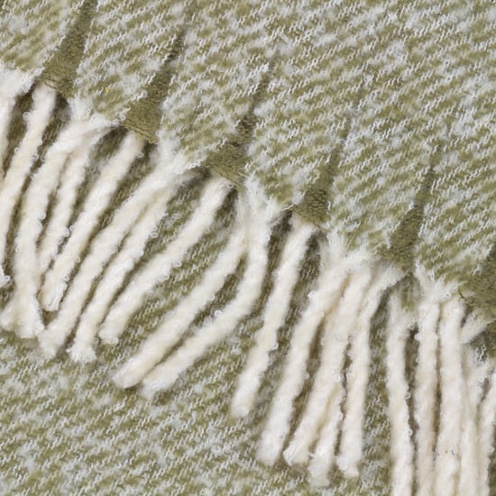 Wylder Isla Woven Tasselled Throw, Green - Image 3
