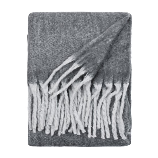 furn. Cozy Woven Tasselled Throw, Grey - Image 2