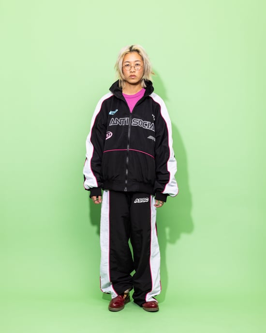 ASSC Unisex Racing Track Pants in Black - Image 2