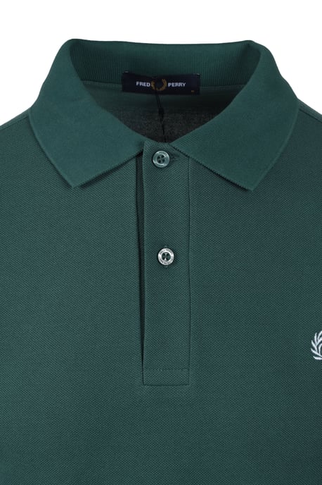 FRED PERRY POLO SHIRT SPORT GREEN/TRACK BLUE - Image 2