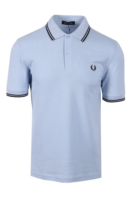 Fred Perry Twin Tipped Polo Shirt Light Smoke/Navy - Image 1