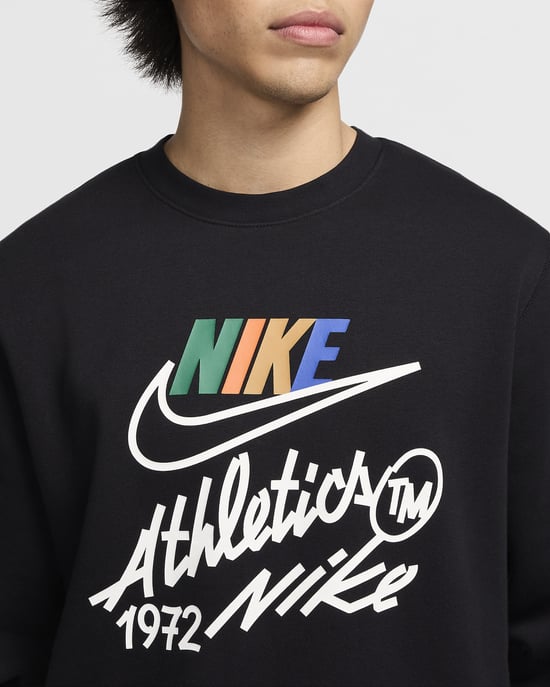 Nike Mens Black Club Athletic Sweatshirt - Image 3