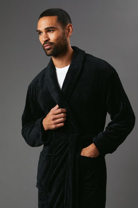 Black Shawl Collar Dressing Gown - Image 2