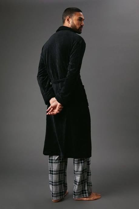 Black Shawl Collar Dressing Gown - Image 3