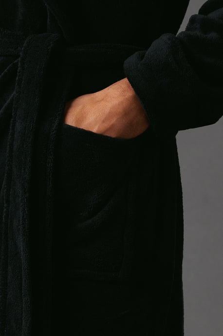 Black Shawl Collar Dressing Gown - Image 5