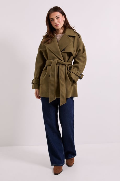Tab Detail Belted Coat - Image 1