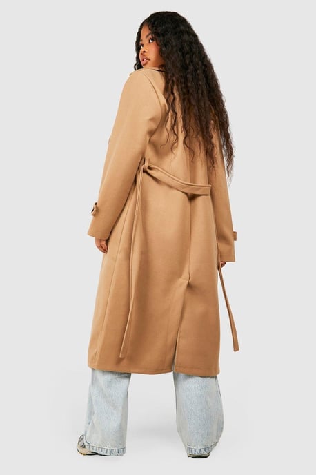 Petite Belted Wool Look Trench - Image 2