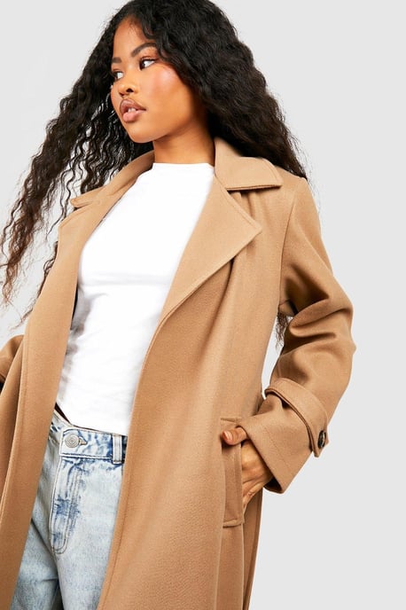 Petite Belted Wool Look Trench - Image 4