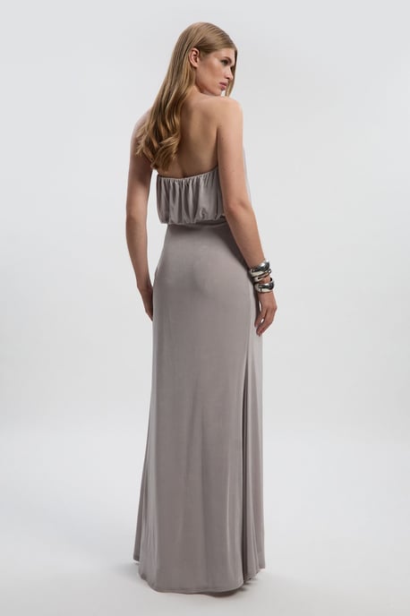 Drapey Crepe Bandeau Split Maxi Dress - Image 5