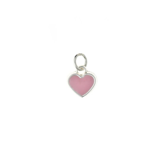 Sterling Silver Enamel Pink Heart Pendant Charm - Image 1