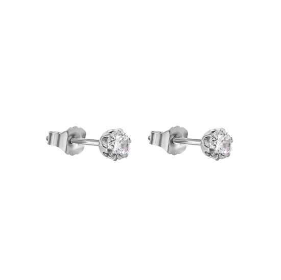 Sterling Silver 3mm White Cubic Zirconia Stud Earrings - Image 2
