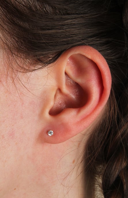 Sterling Silver 3mm White Cubic Zirconia Stud Earrings - Image 3