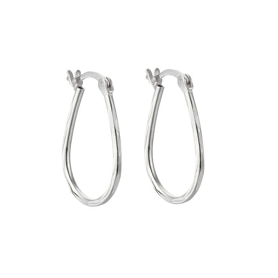 Sterling Silver Tiny Creole Hoop Earrings - Image 3