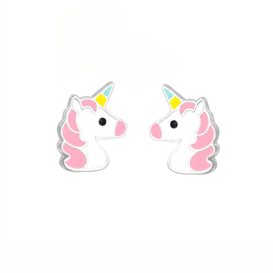 Sterling Silver Enamel Unicorn Children's Lightweight Stud Earrings - Image 3