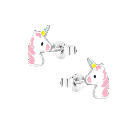 Sterling Silver Enamel Unicorn Children's Lightweight Stud Earrings - Image 4