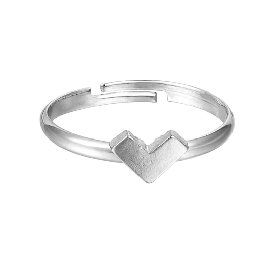 Silver Plated Triangle Signet Adjustable Dress Ring - Image 1