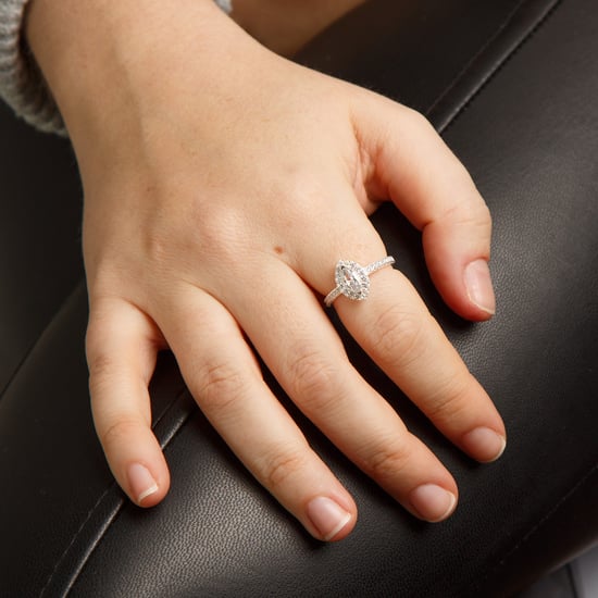 Sterling Silver Pave Marquise White Cubic Zirconia Engagement Ring - Image 3