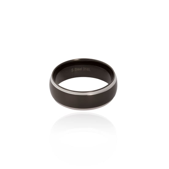 Gent's Stainless Steel Black Gent Men's Wedding Band Ring - Image 1