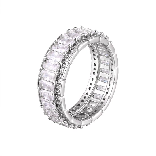 Sterling Silver Baguette White Cubic Zirconia Eternity Ring - Image 2