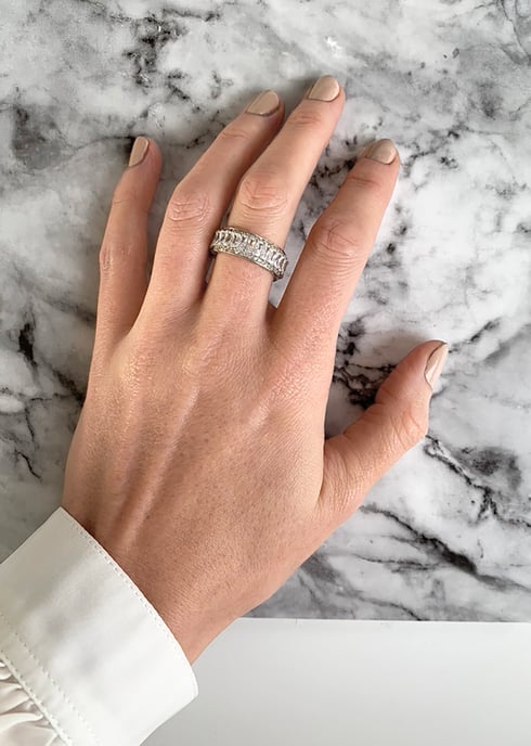 Sterling Silver Baguette White Cubic Zirconia Eternity Ring - Image 4