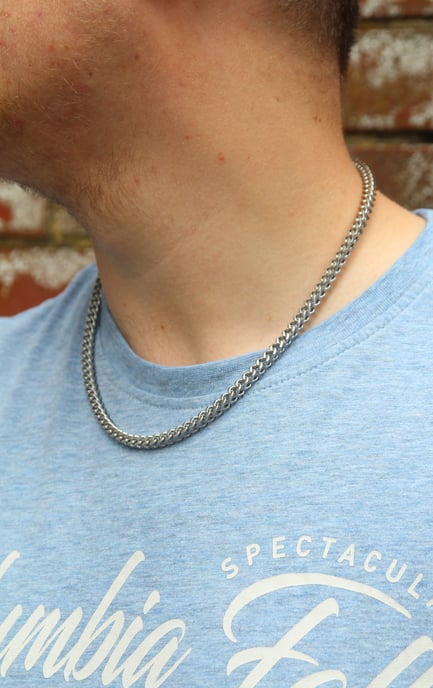 Stainless Steel Men's 20 Inch Franco 5mm Thick Chain Necklace - Image 3