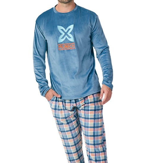 MU3 Herren-Pyjama aus Samt mit Rundhalsausschnitt und langen Ärmeln - Image 2