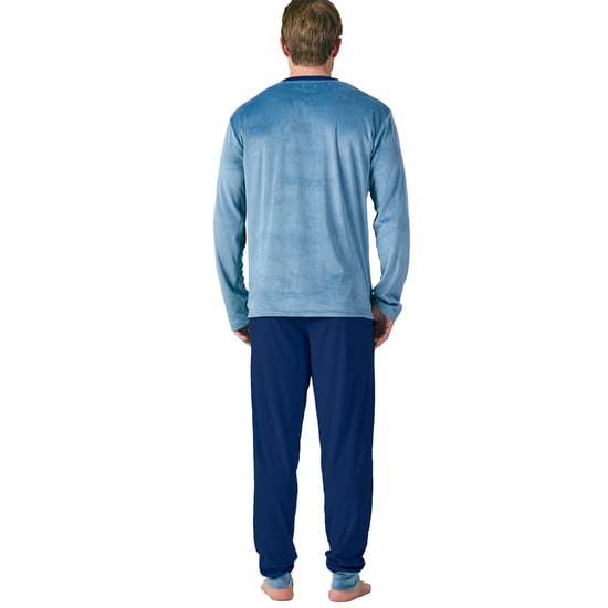 Herrpyjamas i sammet med lång ärm och rund hals, MU3 - Image 3