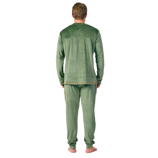 MU3 Herren-Pyjama aus Samt mit Rundhalsausschnitt und langen Ärmeln - Image 3